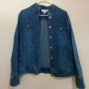 st. john sport essentials blue denim jacket